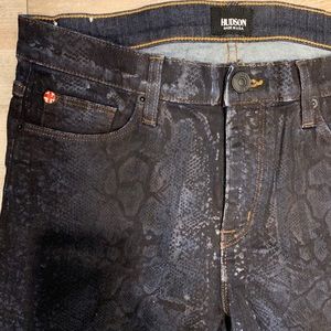 Hudson Jeans coated snake skin print skinny